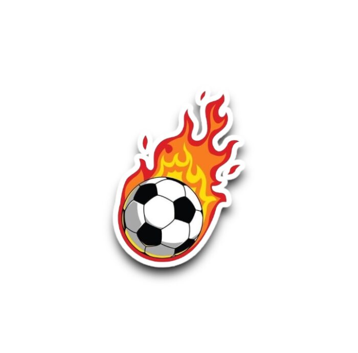 Football on Fire Sticker